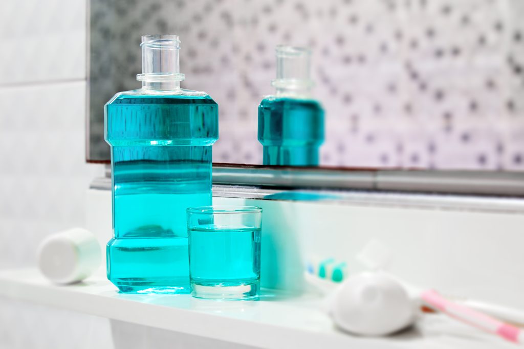 Mouthwash on Counter